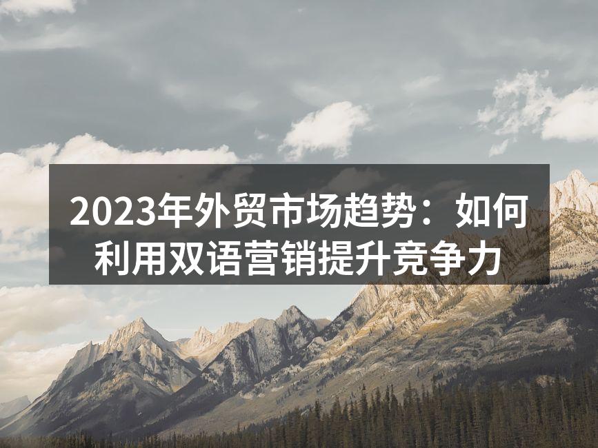 2023年外贸市场趋势：如何利用双语营销提升竞争力